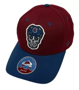 Cappello Zephyr NHL Colorado Avalanche RARO "Skulleton" curvo Bill ADJ MARCA NUOVO CON ETICHETTE - Foto 1 di 6