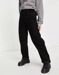 Topshop One schwarze Oversized Mom Jeans UK 10 W28 L32 hoher Bund - Bild 1 von 4