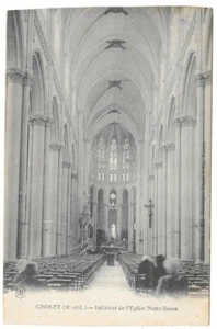 CHOLET 49 Innenraum der Kirche Notre Dame Postkarte animiert unzirkuliert undatiert - Bild 1 von 2