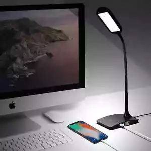TW Lighting LED Desk Lamp with USB Charging Port Dimmable Lamps Black - New - Picture 1 of 4