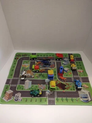 17.5 Inch X 14 Inch Kids Car Play Mat With 10 Cars And 2 Helicopters T9 - Image 1 of 4