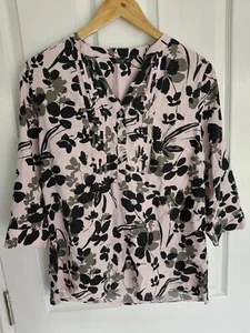 TIGI TOP FLORAL ROSA CLARO NEGRO - UK Talla 10/12 - Imagen 1 de 2