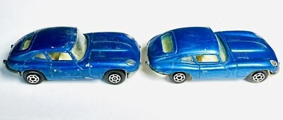 Jaguar E 4 2 Yatming Azul Años 80 Raro De Colección Lote De 2 Base Plástico/Metal Variación Foto 1 de 4