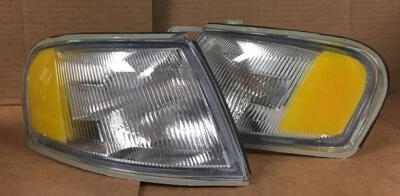 Amber Side Corner Lights Chrome Housing Lamps For 1995-1999 Nissan Sentra 200SX - Image 1 of 2