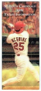 ST LOUIS CARDINALS ~ 1998 Ticket Info Guide with Mark McGwire cover - Picture 1 of 1