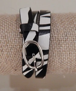 Authentic Origami Owl Zebra 6 - 7 1/4" Leather Wrap Bracelet - NEW - Picture 1 of 1