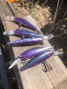 Custom Painted Jerkbait P78 Deep Diver VIOLET Trout - Picture 1 of 7