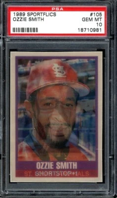 1989 Sportflics Baseball #105 Ozzie Smith PSA 10 - Image 1 of 2