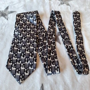 J GARCIA Tie Stonehenge Ltd Silk 3.75” Abstract Geometric Gray Mens Necktie USA - Picture 1 of 8