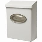 Designer Vertical Wall-Mount Mailbox,Conceald Lock,Medium,White Steel -DVKW0000