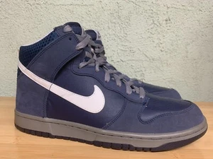 Nike Dunk High Mens Size 10.5 Shoes Midnight Navy Blue White 2010 Yankees Dunks - Picture 1 of 9