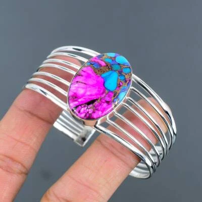 Brazalete rosa espinoso cobre turquesa plata 925 hecho a mano mujer brazalete brazalete #050 Foto 1 de 4