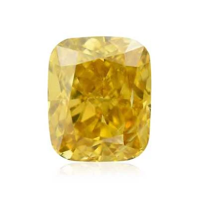 0.62 Ct Natural Cushion Modified Brilliant Diamond Fancy Deep Brownish Yellow I1 - Image 1 of 4