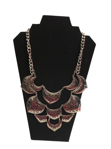 VETEMENTS Collana donna in argento con disegno geometrico a strati