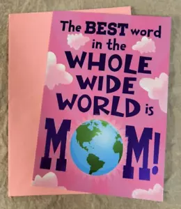 Happy Mother's Day Card w/ Envelope ~ The Best Word in The Whole World is MOM - Picture 1 of 2