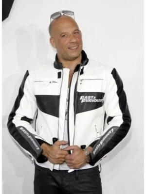 Chaqueta Fast and Furious 7 Dominic Toretto - Chaqueta de cuero de motociclista Vin Diesel EE. UU. Foto 1 de 4
