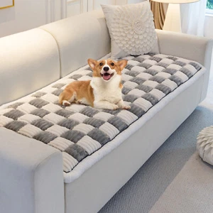 Thick Fuzzy Couch Cover Couch Sofa Cover Furniture Protector Anti-Slip Pet Mat - Picture 1 of 43