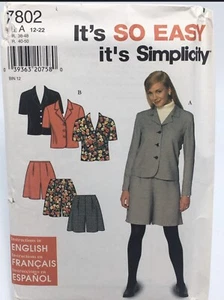 Jacket & Shorts Size 12-22 S7802 Uncut Sewing Pattern - Picture 1 of 2