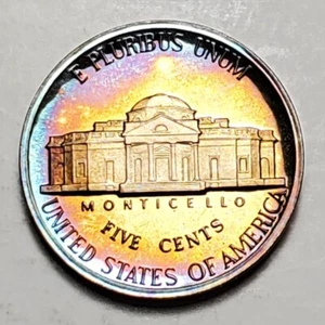 TONED 1985 S  JEFFERSON NICKEL PROOF UNC #C4303 - Picture 1 of 2