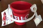 Red Plastic Jell-O Brand Summer Pail With Shovel And Recipe Pamphlet