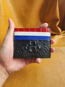 Multicolor 100% Genuine Doubleside EXOTIC Leather Skin Unisex Card Holder - Picture 1 of 7