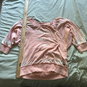 Roxy Sunshine Dolman Style Sweatshirt Pink/Yellow 3/4 Sleeve NEW with Tags Sz M - Picture 1 of 6