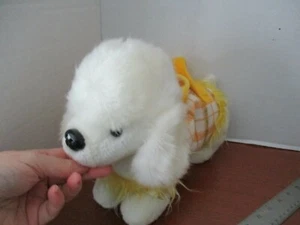 Adorable White & Yellow PLUSH WHITE POODLE PURSE - Picture 1 of 4