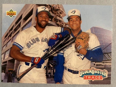 1993 Upper Deck #42 Joe Carter/Roberto Alomar Toronto Blue Jays Teammates Card - Image 1 of 4