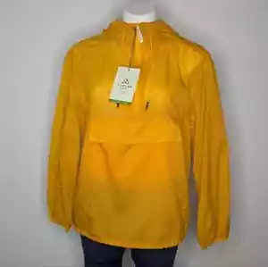 NWT Alpine Design Yellow Orange 1/3 Zip Hooded Wind Jacket XS - Picture 1 of 10
