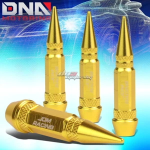 4 PIECES 60MM GOLD ALUMINUM TIRE RIM AIR PORT DUST COVER VALVE CAPS SPIKE COVER - Picture 1 of 5