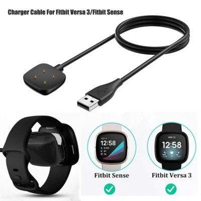 MARKENLOS Für Fitbit Versa 3/Sense Watch USB Ladegerät Ladestation Schnellladekabel Kabel