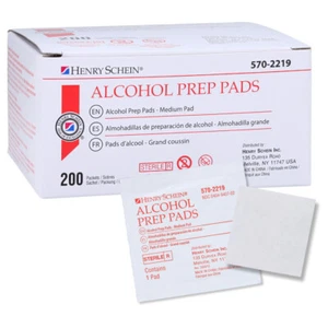 Henry Schein Alcohol Prep Pads, Medium, 2-ply, Sterile, Pack of 200 570-2219 - Picture 1 of 1