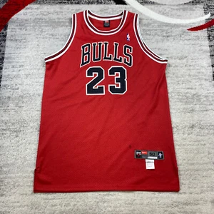 VTG Nike Michael Jordan Chicago Bulls Jersey 50 Red White #23 Authentic 97 98 - Picture 1 of 16