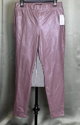 Sanctuary Anthropologie Brown Faux Leather High Rise Pull On Leggings Pants L - Image 1 of 4