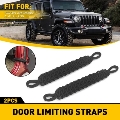 For 1976-2021 Jeep Wrangler JK YJ TJ LJ CJ Door Limiting Straps Heavy Duty Strap - Image 1 of 4