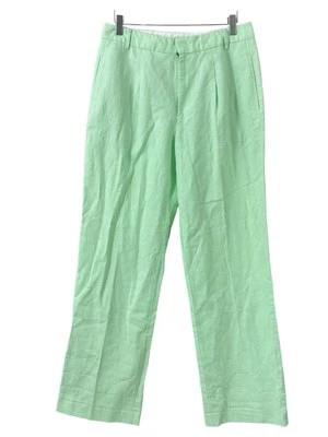 NWT J Crew Pants Linen Blend Wide Leg Pleated Trousers Size 8 Green New - Image 1 of 4