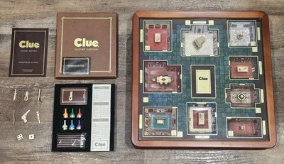 Clue Luxury Edition Board Game 3D Glass Top Wood Cabinet w/ Metal Pieces - Image 1 of 4
