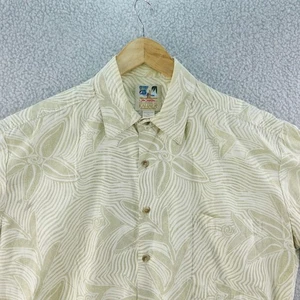 Camisa tribal hawaiana Kahala para hombre M campamento abotonada estampado floral John Severson - Imagen 1 de 7