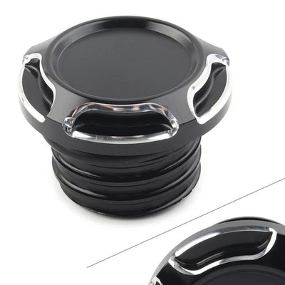 Tapa de gasolina cortada CNC tanque de combustible rosca derecha apta para Harley Dyna Softail Foto 1 de 4