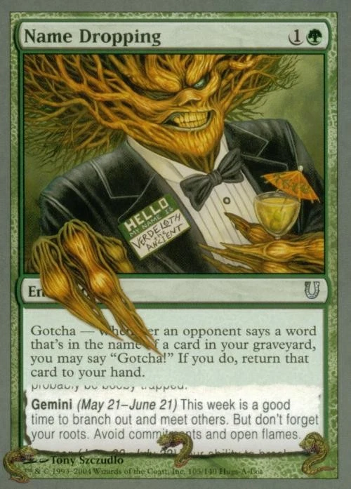 Name Dropping - Near Mint MTG Unhinged - Image 1 of 1