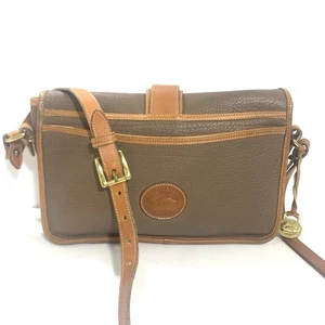 Bolso Bandolera Vintage Dooney & Bourke Ecuestre Cuero Tostado y Marrón - Imagen 1 de 24