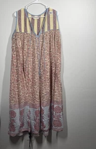 Vestido Daughters of India Aahna para mujer L Maxi bohemio bohemio hecho a mano en la India - Imagen 1 de 14