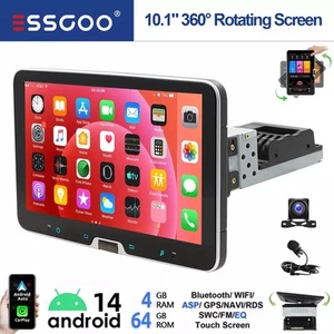 Pantalla Giratoria 360° 10.1" Android 14 Coche Estéreo 1DIN GPS Navegación por Satélite Cámara WIFI - Imagen 1 de 16