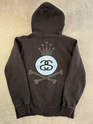 Vintage Stussy Hoodie Size Small Black Zip Up Rare Crown Logo - Image 1 of 4