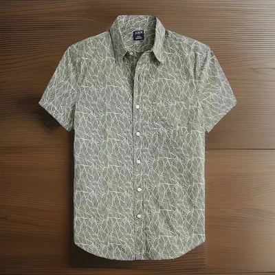 J. Crew Men’s Short Sleeve Printed Flex Casual Shirt Size Small - Image 1 of 4