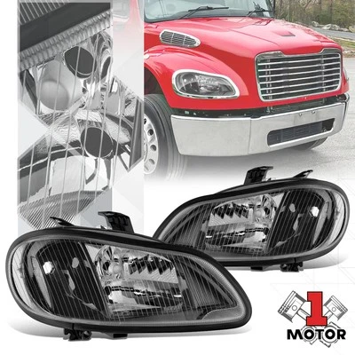 Black Housing Clear Lens Headlight Assembly for 03-18 Freightliner M2 106 112 - Image 1 of 4