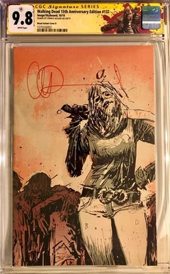 Walking Dead #132 15th Anniversary Wood Variant Cover B SS CGC 9.8 Virgin Adlard - Image 1 of 2