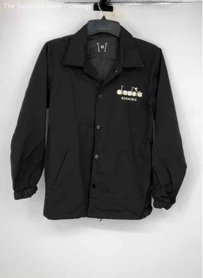 Jaqueta Diadora Running Feminina Preta Squadra Di Corsa Snap Front Tamanho XS - Imagem 1 de 4