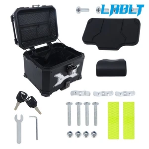LABLT 45L Motorcycle Top Case Tail Box Backrest and Mounting Plate Waterproof - Picture 1 of 11
