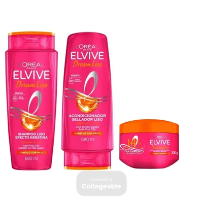 Elvive Dream Liso CHAMPÚ, ACONDICIONADOR + CREMA CAPILAR Foto 1 de 4